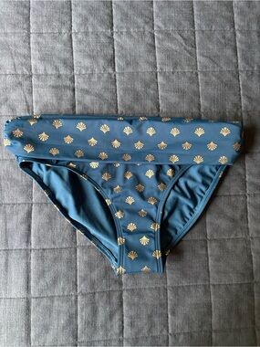 Boden Levanzo Fold Over Bikini Bottoms with Gold Shell Print